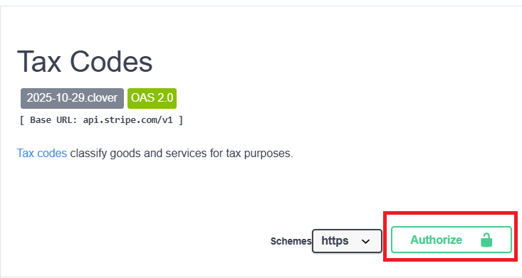 Authorize button